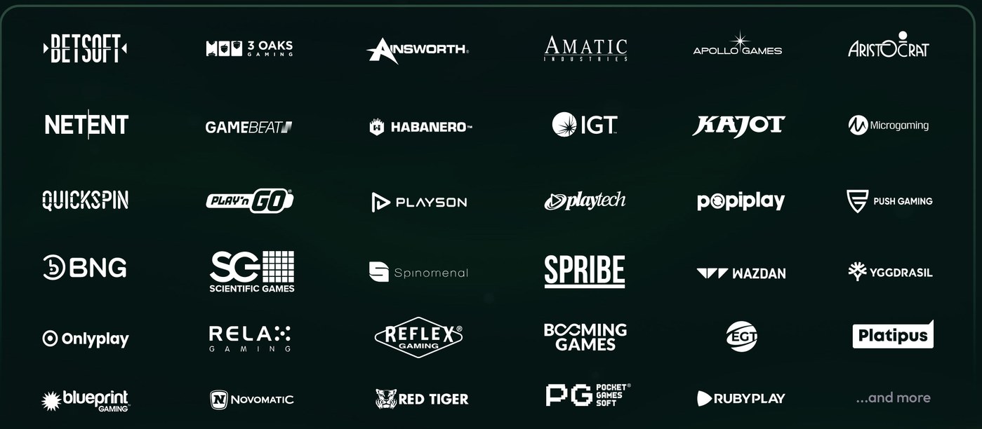 Studios présents sur Rivo Casino : Betsoft, NetEnt, Play'n GO, Playtech, Yggdrasil, Red Tiger, Microgaming, Novomatic et d'autres
